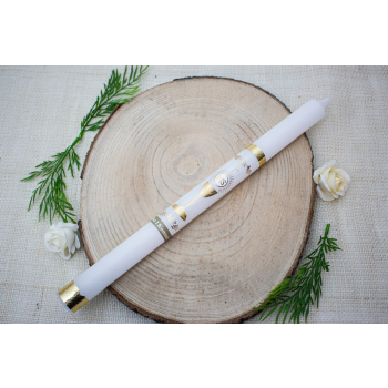 Świeca do Pierwszej Komunii Świętej ręcznie zdobiona Gromnica z pudełkiem