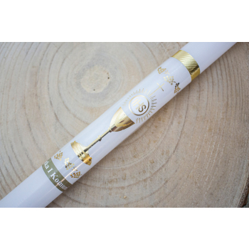 Świeca do Pierwszej Komunii Świętej ręcznie zdobiona Gromnica z pudełkiem