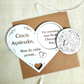 Zestaw Zaproszeń dla Cioci Wujka czy Zostaniesz Chrzestnym dla Chrzestnych
