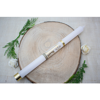 Świeca do Chrztu Świętego ręcznie zdobiona Gromnica z pudełkiem